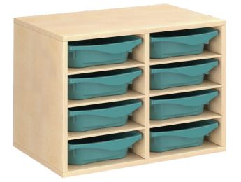 MEUBLE MÉLAMINÉ H: 51 cm - L: 70,5 cm 8 bacs - 6 étagères