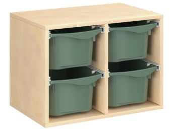MÖBELSTÜCK MIT MELAMINBESCHICHTUNG H: 51 cm - L: 70,5 cm 4 Behälter auf...