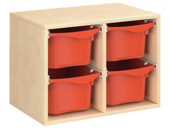MÖBELSTÜCK MIT MELAMINBESCHICHTUNG H: 51 cm - L: 70,5 cm 4 Behälter auf...