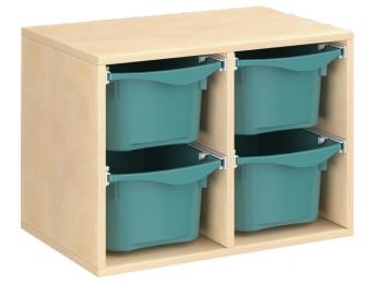 MÖBELSTÜCK MIT MELAMINBESCHICHTUNG H: 51 cm - L: 70,5 cm 4 Behälter auf...