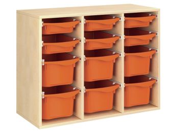 MEUBLE MÉLAMINÉ H: 81 cm - L: 105 cm 12 bacs sur rails