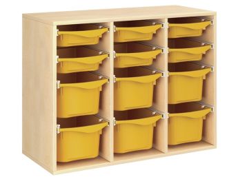 MEUBLE MÉLAMINÉ H: 81 cm - L: 105 cm 12 bacs sur rails