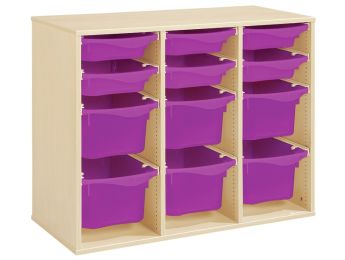 MEUBLE MÉLAMINÉ H: 81 cm - L: 105 cm 12 bacs sur rails