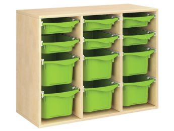 MEUBLE MÉLAMINÉ H: 81 cm - L: 105 cm 12 bacs sur rails