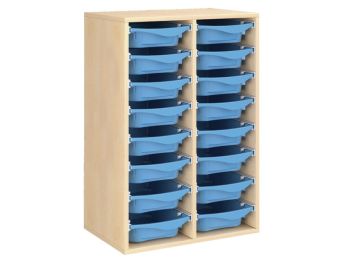 MEUBLE MÉLAMINÉ H: 102 cm - L: 70,5 cm 16 bacs sur rails