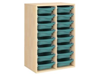 MÖBELSTÜCK MIT MELAMINBESCHICHTUNG H: 102 cm - L: 70,5 cm 16 Behälter auf...