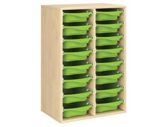 MEUBLE MÉLAMINÉ H: 102 cm - L: 70,5 cm 16 bacs sur rails