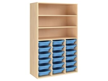 MÖBELSTÜCK MIT MELAMINBESCHICHTUNG H: 162 cm - L: 105 cm 18 Behälter auf...