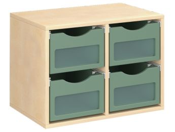 MÖBELSTÜCK MIT MELAMINBESCHICHTUNG H: 51 cm - L: 70,5 cm 4 Behälter auf...