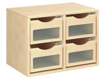 MEUBLE MÉLAMINÉ H: 51 cm - L: 70,5 cm 4 bacs sur rails
