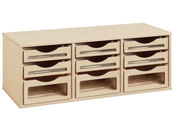 MEUBLE MÉLAMINÉ H: 51 cm - L: 105 cm 9 bacs sur rails