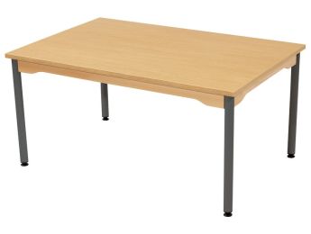 TISCH MIT GERÄUSCHARMER PLATTE - FUSSTEIL AUS METALL - Rechteckig 120x80 cm
