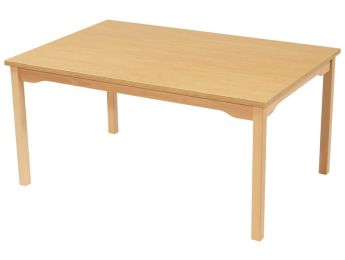 TISCH MIT GERÄUSCHARMER PLATTE - FUSSTEIL AUS HOLZ - Rechteckig 120x80 cm