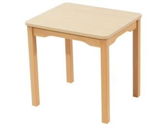 TISCH MIT BESCHICHTETER TISCHPLATTE - FUSSTEIL AUS HOLZ - Rechteckig 60x50 cm