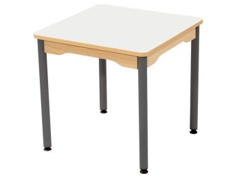 TISCH MIT BESCHICHTETER TISCHPLATTE - METALLFUSSTEIL GRAU - Rechteckig 60x50 cm