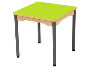 TISCH MIT BESCHICHTETER TISCHPLATTE - METALLFUSSTEIL GRAU - Rechteckig 60x50 cm