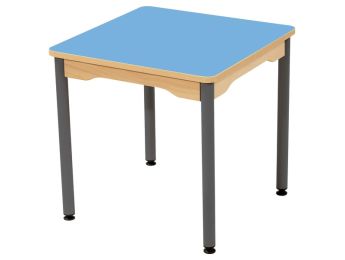 TISCH MIT BESCHICHTETER TISCHPLATTE - METALLFUSSTEIL GRAU - Rechteckig 60x50 cm