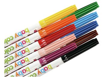 STIFTEN MET DIKKE PUNT Baby color Etui met 10 stiften