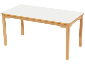 TISCH MIT BESCHICHTETER TISCHPLATTE - FUSSTEIL AUS HOLZ - Rechteckig 120x60 cm