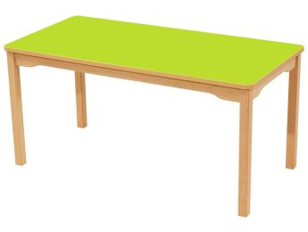 TISCH MIT BESCHICHTETER TISCHPLATTE - FUSSTEIL AUS HOLZ - Rechteckig 120x60 cm