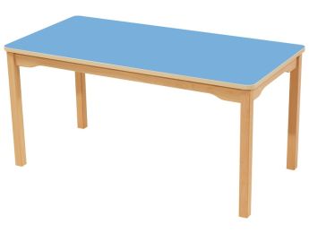 TISCH MIT BESCHICHTETER TISCHPLATTE - FUSSTEIL AUS HOLZ - Rechteckig 120x60 cm