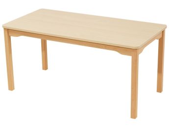 TISCH MIT BESCHICHTETER TISCHPLATTE - FUSSTEIL AUS HOLZ - Rechteckig 120x60 cm