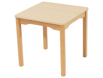 TISCH MIT BESCHICHTETER TISCHPLATTE - FUSSTEIL AUS HOLZ - Viereckig 60x60 cm