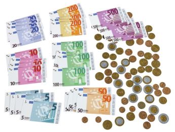 SET MIT 56 SCHEINEN UND 120 MÜNZEN IN EURO