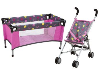 MAXI-SETPUPPENWAGEN + BETT für Puppen