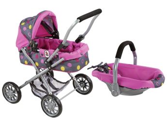 MAXI-SETPUPPENWAGEN + BABYSCHALE für Puppen