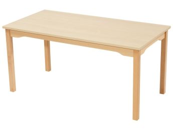 TISCH MIT ABWISCHBARER PLATTE - FUSSTEIL AUS HOLZ - Rechteckig 120x60 cm