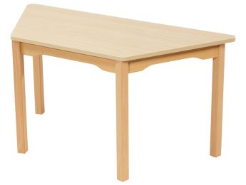 TISCH MIT MELAMINBESCHICHTETER PLATTE - FUSSTEIL AUS HOLZ - Trapezform 120x60 cm