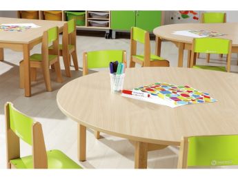 TISCH MIT MELAMINBESCHICHTETER PLATTE - FUSSTEIL AUS HOLZ - Rechteckig 120x80 cm