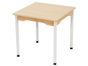 TABLE PLATEAU MÉLAMINÉ - PIÉTEMENT MÉTAL - Carré 60x60 cm