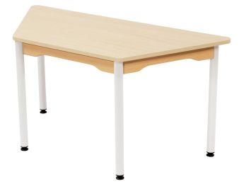 TISCH MIT MELAMINBESCHICHTETER PLATTE - METALLFUSSTEIL - Trapezform 120x60 cm