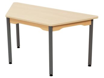 TISCH MIT MELAMINBESCHICHTETER PLATTE - METALLFUSSTEIL - Trapezform 120x60 cm