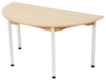 TISCH MIT MELAMINBESCHICHTETER PLATTE - METALLFUSSTEIL - Halbrund 120x60 cm...