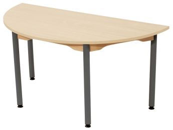 TISCH MIT MELAMINBESCHICHTETER PLATTE - METALLFUSSTEIL - Halbrund 120x60 cm