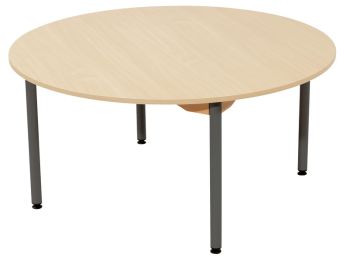 TISCH MIT MELAMINBESCHICHTETER PLATTE - METALLFUSSTEIL - Rund Ø120 cm