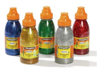 GLITTERGEL Feestkleuren 5 x 250 ml