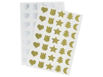 METALLIC STICKERS 5 fun shapes