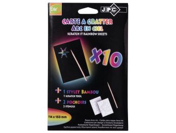CARTES À GRATTER Arc-en-ciel + pochoirs