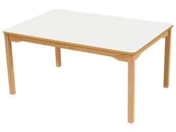 TABLE PLATEAU STRATIFIÉ - PIÉTEMENT BOIS - Rectangle 120x80 cm