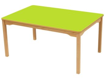 TISCH MIT BESCHICHTETER TISCHPLATTE - FUSSTEIL AUS HOLZ - Rechteckig 120x80 cm