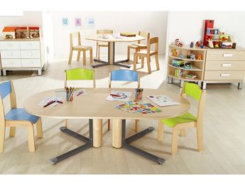 Laminated table top - Central leg - Round