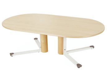Beschichtete Tischplatte - Mittelfüße - oval
