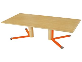 Table plateau stratifié insonorisé - Pied central - Rectangulaire T1