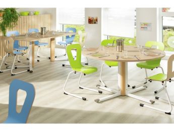 Table plateau stratifié insonorisé - Pied central - Ronde