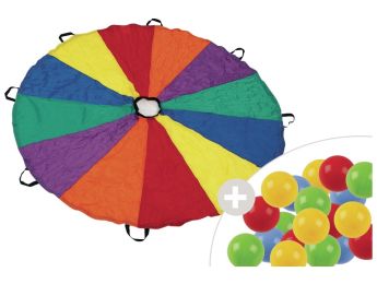 8 HANDLE PARACHUTE KIT AND 25 BALLS