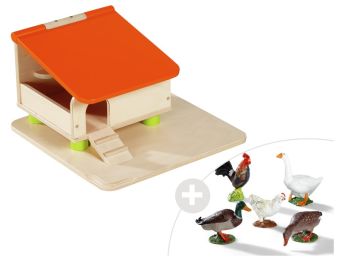 MAXI LOT Le poulailler + 5 animaux